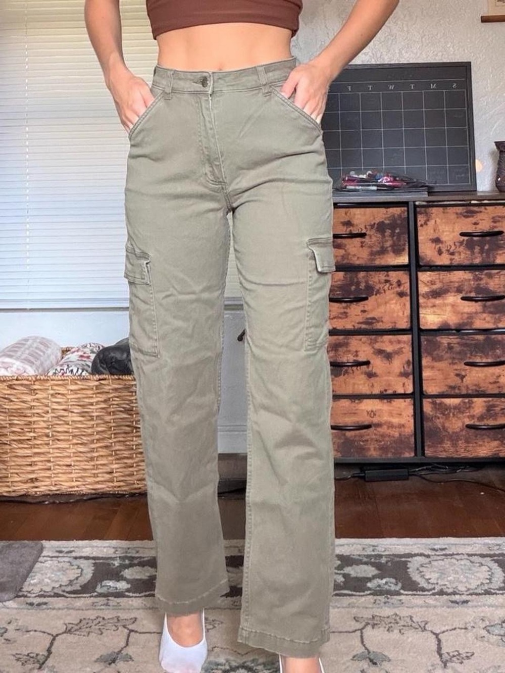 Hollister Olive Green Ultra High-Rise Dad Pants